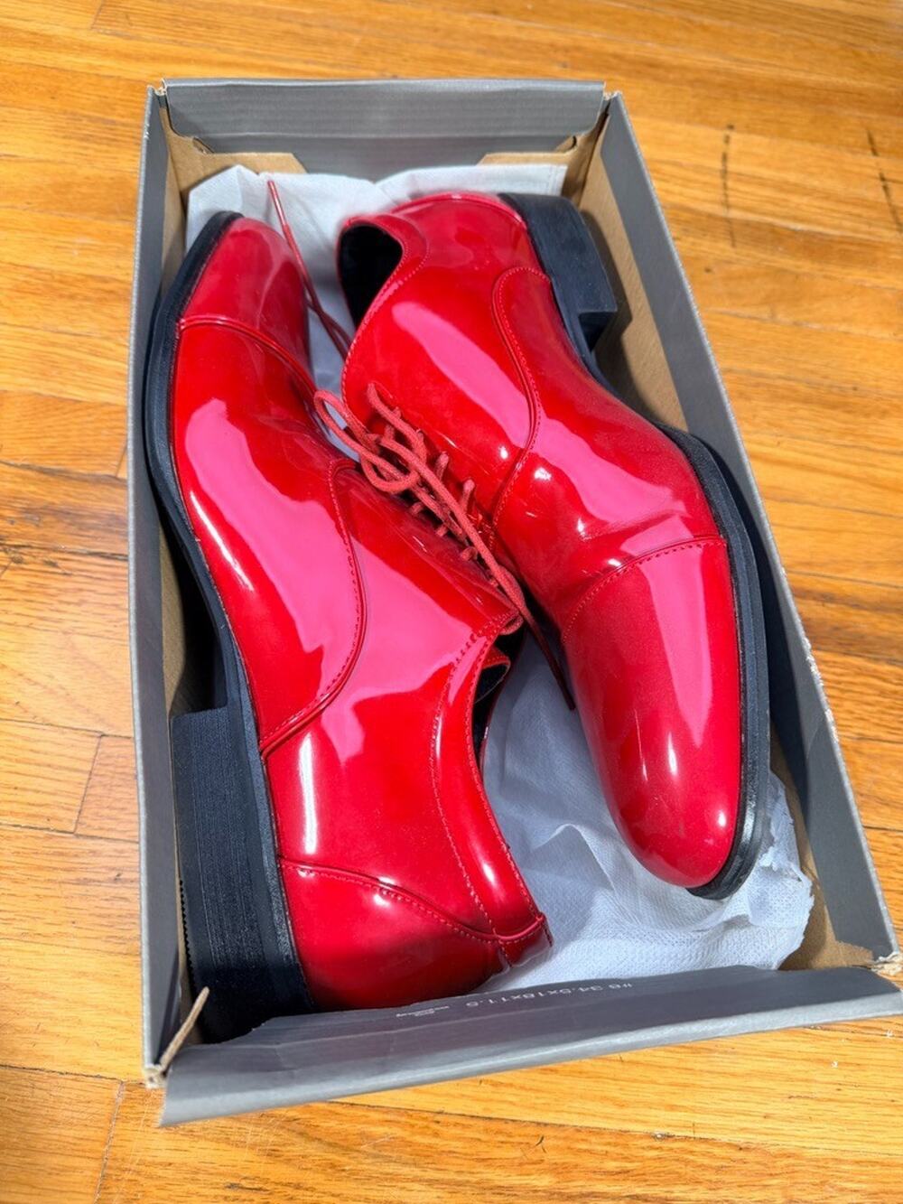 Stacy Adams Men’s Red Patent Leather Dress Shoes Size 10M With Box